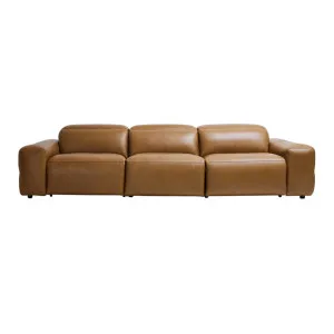 Hunter Leather 4 Seat Recliner Sofa - Grange Saddle by Lounge Lovers, a Chairs for sale on Style Sourcebook