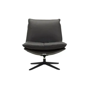 Alexander Leather Swivel Chair - Texas Midnight by Lounge Lovers, a Chairs for sale on Style Sourcebook