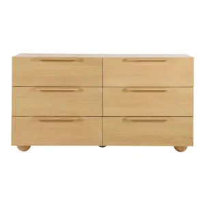 Arlo 6 Draw Dresser - Natural by Lounge Lovers, a Dressing Tables for sale on Style Sourcebook