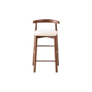Ollie Bar Stool - Walnut Brown/Natural by Lounge Lovers, a Bar Stools for sale on Style Sourcebook