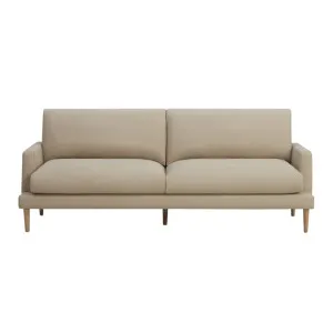 Tilly Leather 3 Seat Sofa - Porto Almond by Lounge Lovers, a Sofas for sale on Style Sourcebook