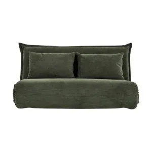 Happy 2 Seat Sofa Bed - Cord Dark Green by Lounge Lovers, a Sofa Beds for sale on Style Sourcebook