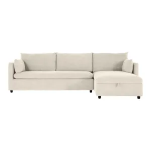 Felix Right Chaise Sofa Bed - Austin Ivory by Lounge Lovers, a Sofa Beds for sale on Style Sourcebook