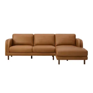 Lila Leather Right Chaise Sofa - Grange Tan by Lounge Lovers, a Sofas for sale on Style Sourcebook