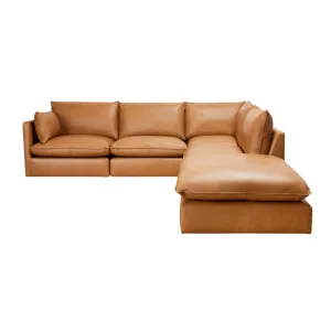 Loft Mini Leather Right Corner Sofa - Grange Tan by Lounge Lovers, a Sofas for sale on Style Sourcebook