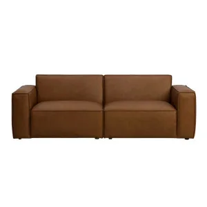Jude Leather 3 Seat Sofa - Tuscany Tan by Lounge Lovers, a Sofas for sale on Style Sourcebook
