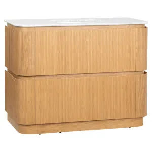 Solana 1200mm Carrara Marble Top Freestanding Vanity, White Oak by Schots, a Vanities for sale on Style Sourcebook
