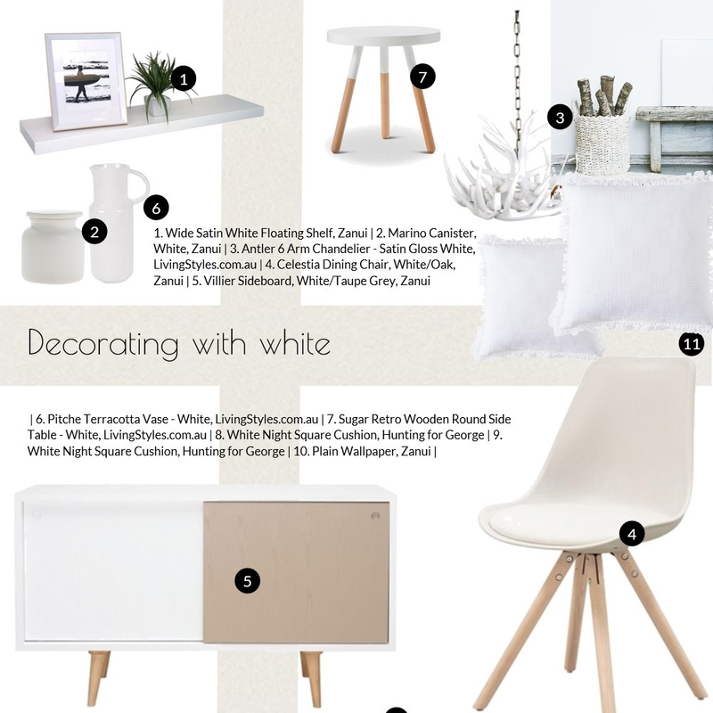 White Decor Mood Board by Jo Taylor on Style Sourcebook