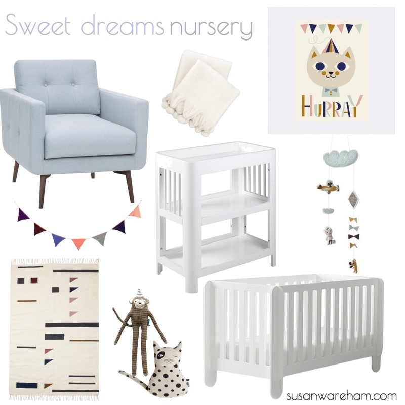 Sweet dreams nursery Mood Board by www.susanwareham.com on Style Sourcebook