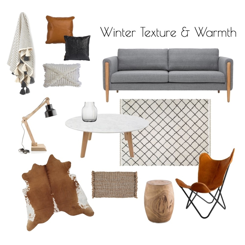 Winter Texture &amp; Warmth Mood Board by Meldzam on Style Sourcebook