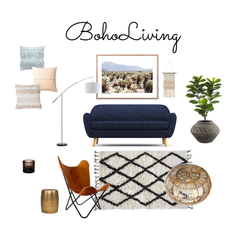 Boho Living Mood Board by Bask Interiors on Style Sourcebook