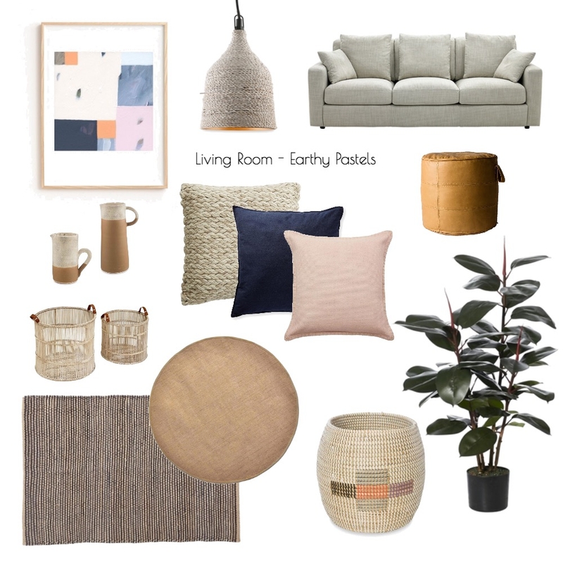 Living Room - earthy pastels Mood Board by Nook on Style Sourcebook