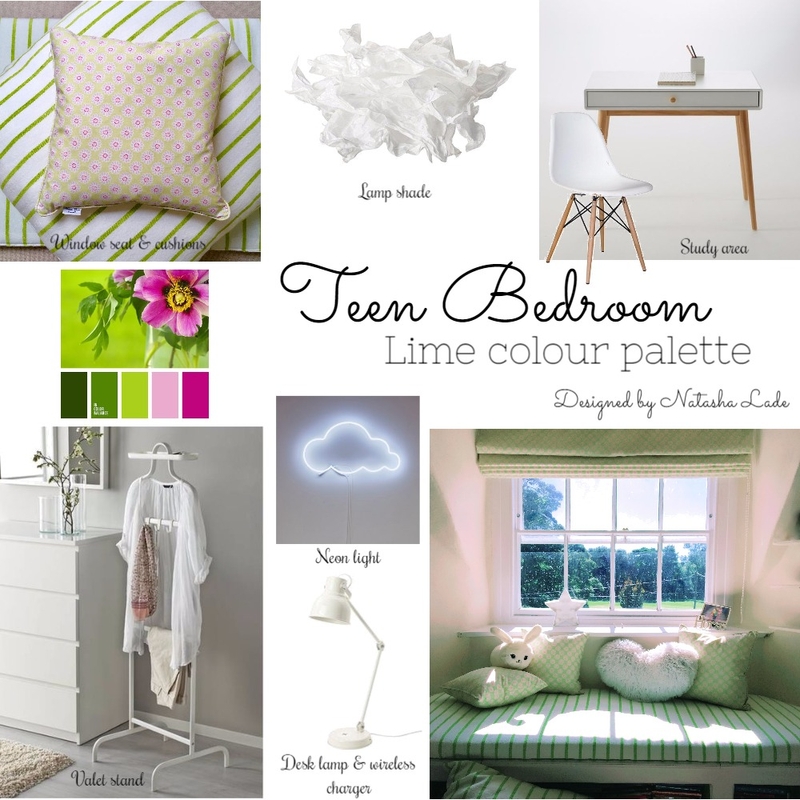 Teen Bedroom, Lime Colour Palette Mood Board by NatashaLade on Style Sourcebook