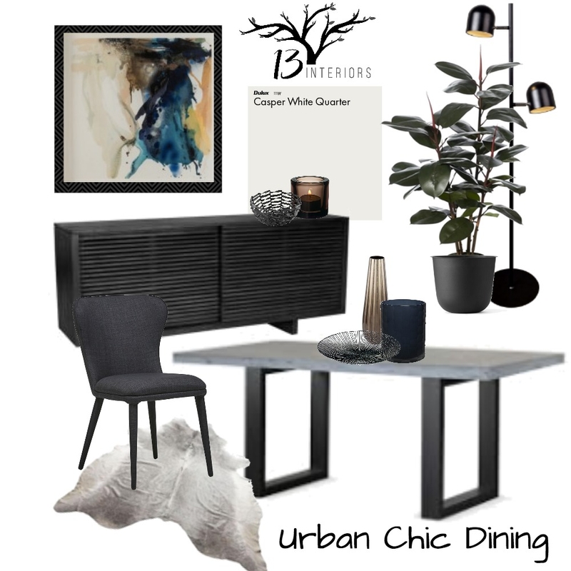 Urban Chic- Dining room Mood Board by 13 Interiors on Style Sourcebook