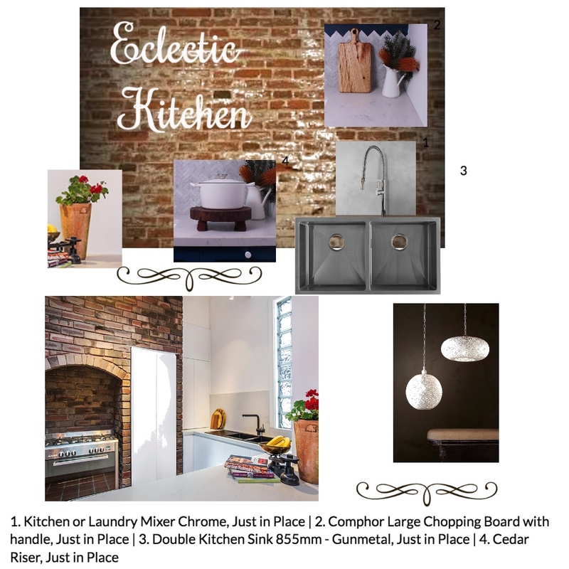 Eclectic Kitchen Mood Board by Just In Place on Style Sourcebook