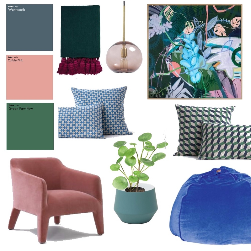 I lobe green...and pink and blues! Mood Board by Holm & Wood. on Style Sourcebook