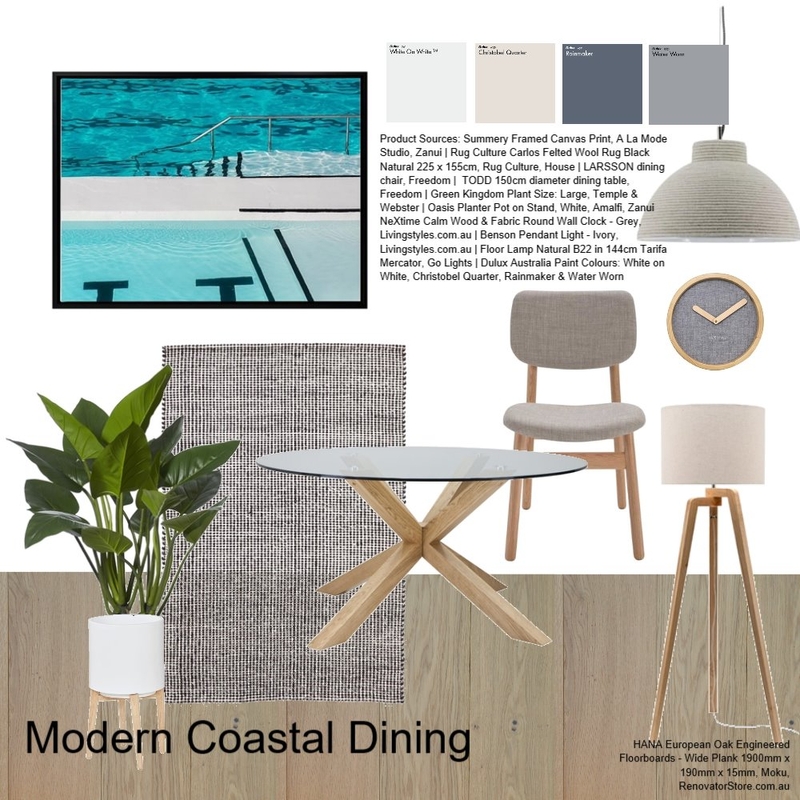 Modern Coastal Dining Mood Board by AnnabelFoster on Style Sourcebook