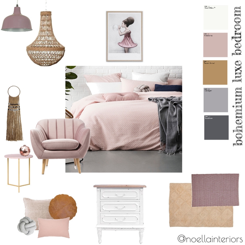 bohemium luxe bedroom Mood Board by noellainteriors on Style Sourcebook