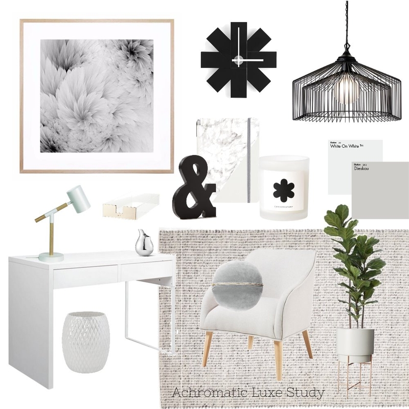 Achromatic Luxe Study Mood Board by AnnabelFoster on Style Sourcebook