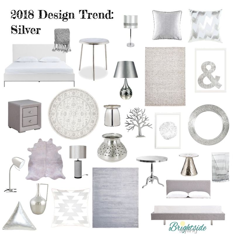 2018 Design Trend Silver Mood Board by brightsidestyling on Style Sourcebook
