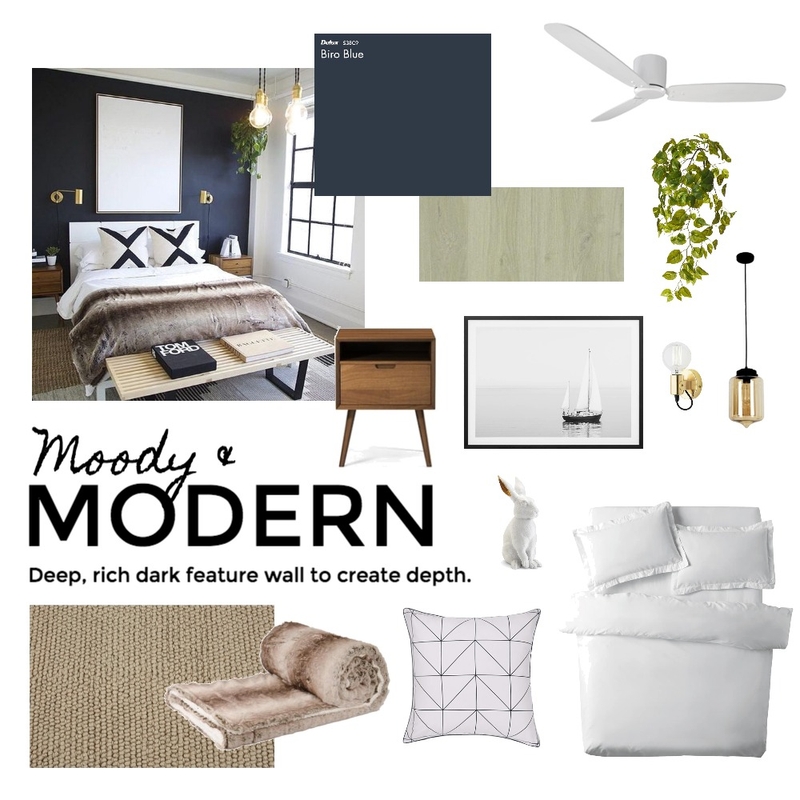 Modern &amp; moody bedroom Mood Board by MagdelMuller on Style Sourcebook