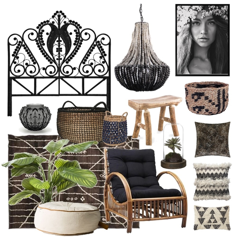 Black Boho Mood Board by Thediydecorator on Style Sourcebook