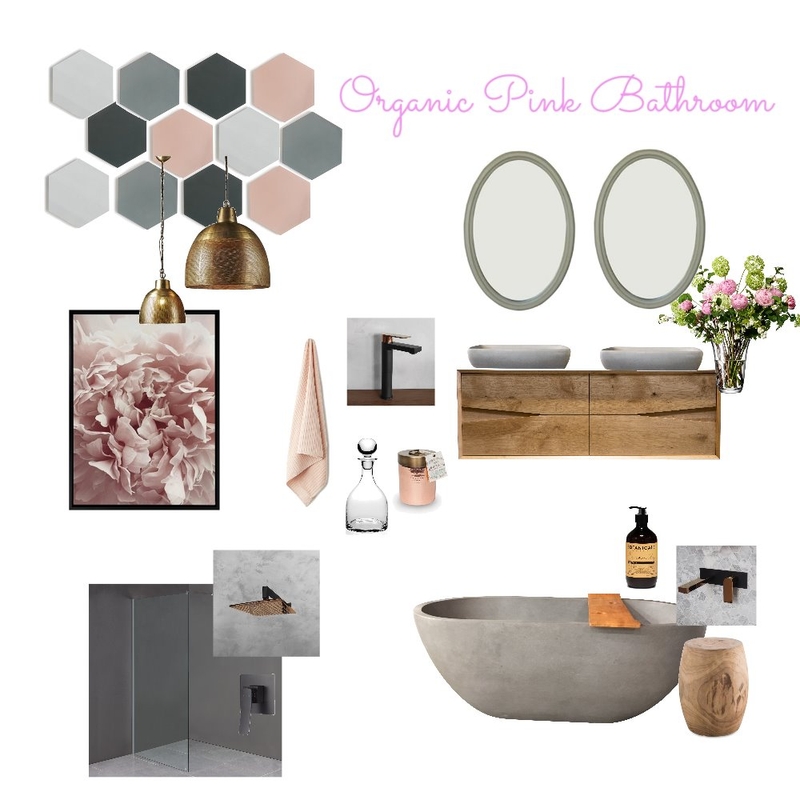 Pretty Organic Bathroom Mood Board by HiddenInteriors on Style Sourcebook