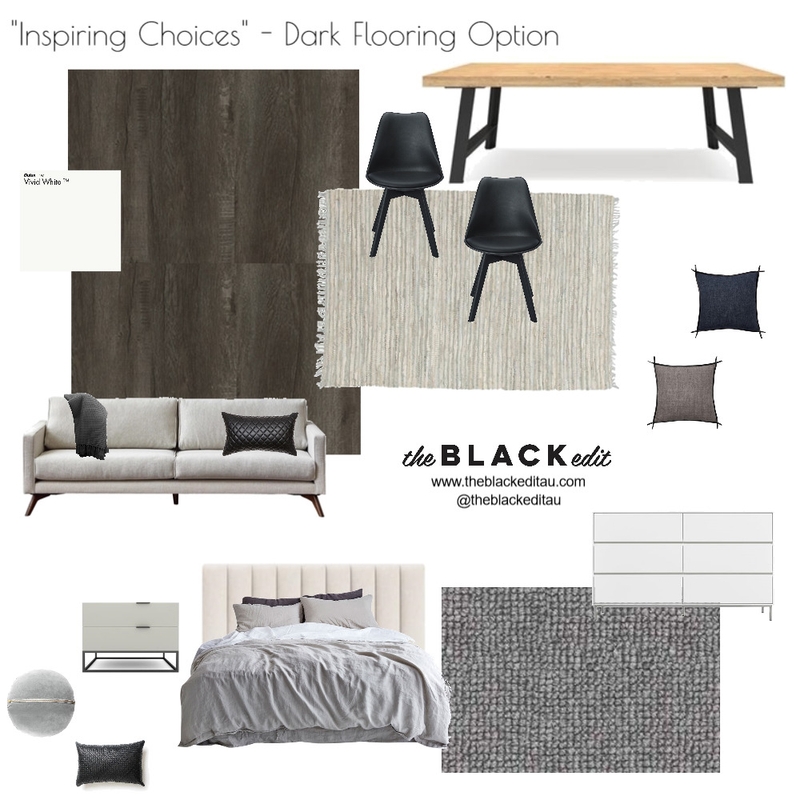 Inspiring Choices - Dark Flooring Option Mood Board by THE BLACK EDIT on Style Sourcebook