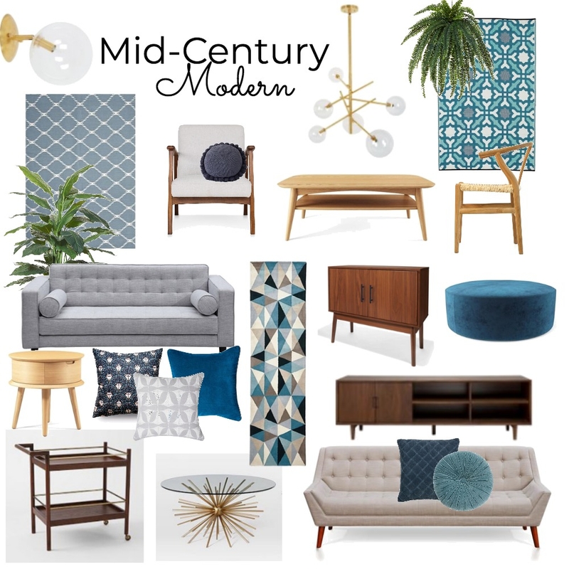 Mid-Century Modern Mood Board by brightsidestyling on Style Sourcebook
