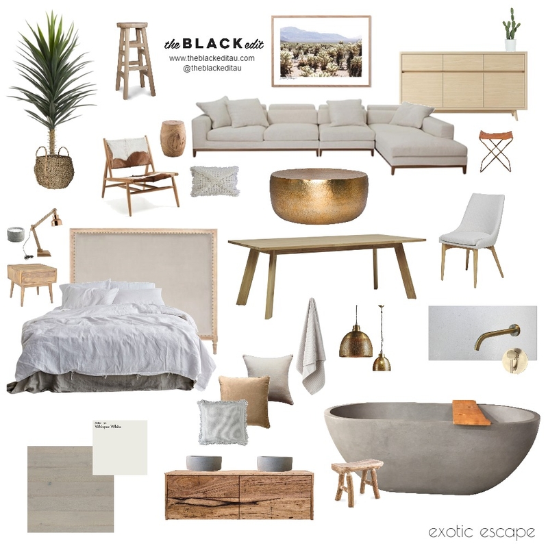 Exotic Escape Mood Board by THE BLACK EDIT on Style Sourcebook