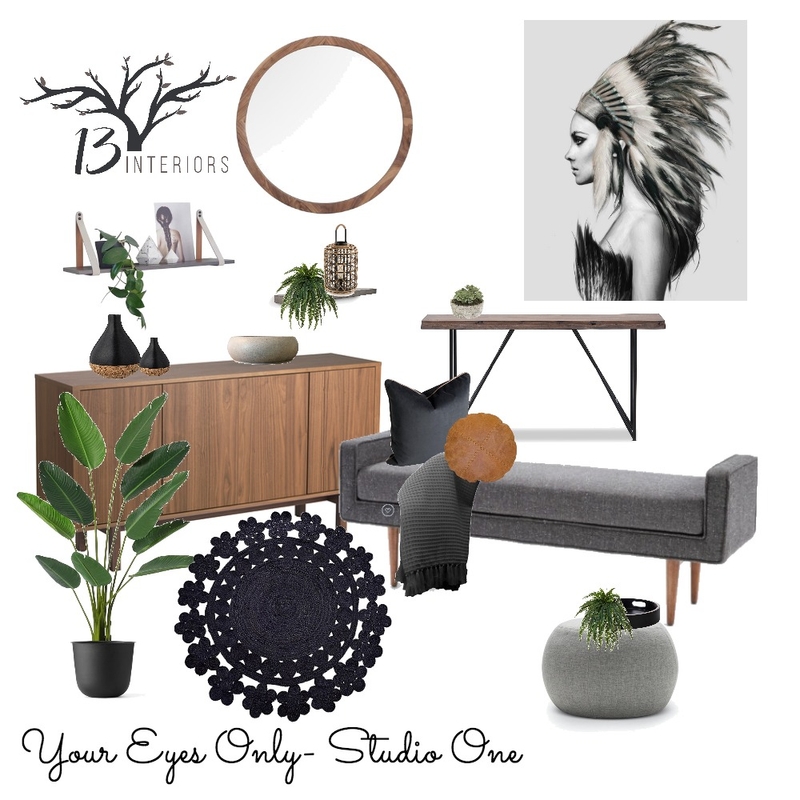 Studio 1- Your Eyes Only Mood Board by 13 Interiors on Style Sourcebook