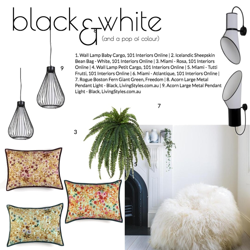 Black &amp; White Mood Board by 101 Interiors Online on Style Sourcebook