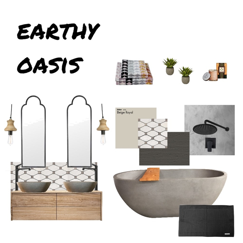 Earthy Oasis Bathroom Mood Board by AnnieJornan on Style Sourcebook
