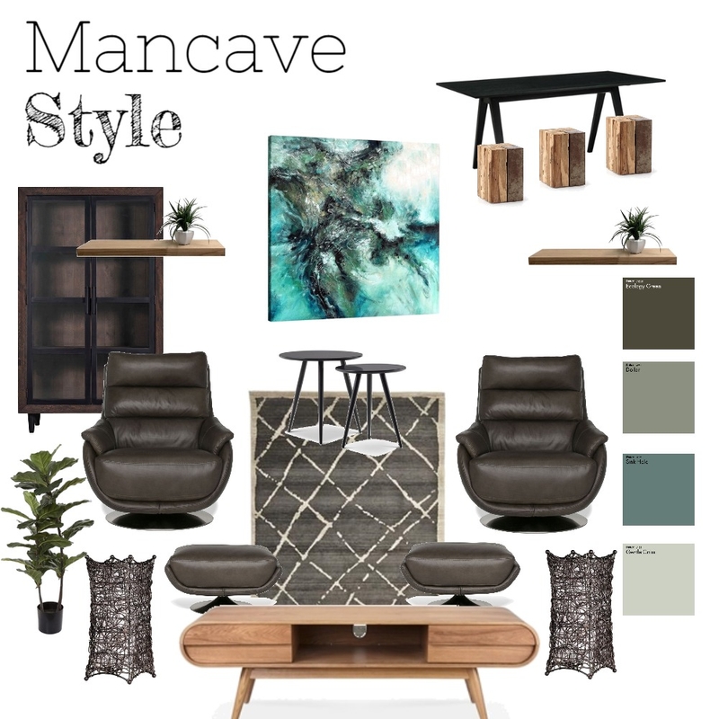 Mancave Style Mood Board by Kelly on Style Sourcebook