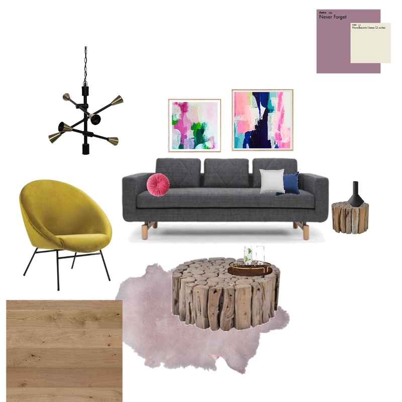 Blue/Grey/Pink Rustic Contemporary living room Mood Board by farmehtar on Style Sourcebook