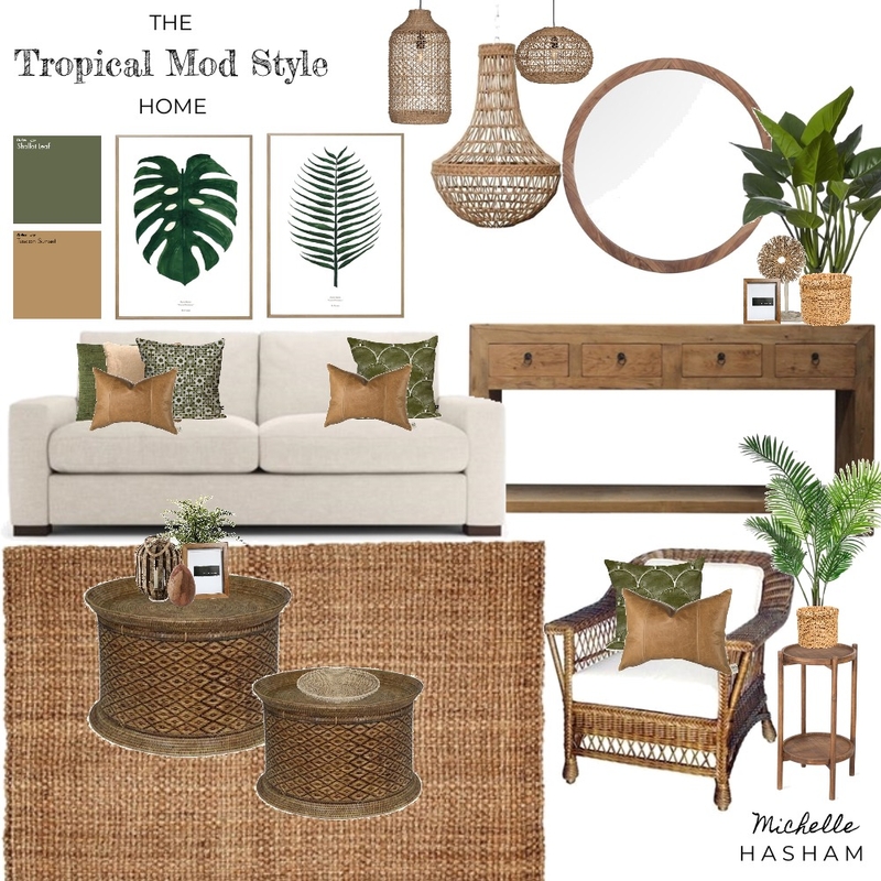 The Tropical Style Home Mood Board by Michelle Hasham on Style Sourcebook