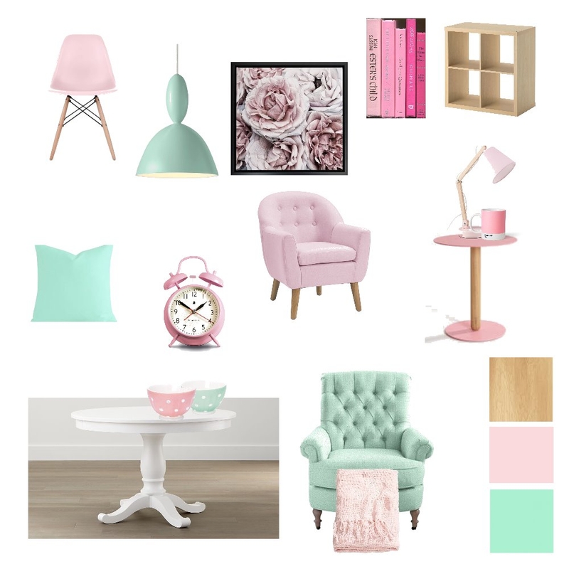 Mint Green Light pink Mood Board by RuvedeBeer on Style Sourcebook
