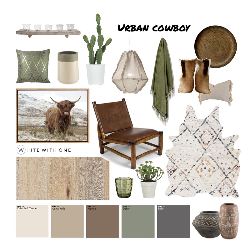 Urban Cowboy Mood Board by White With One Interior Design on Style Sourcebook