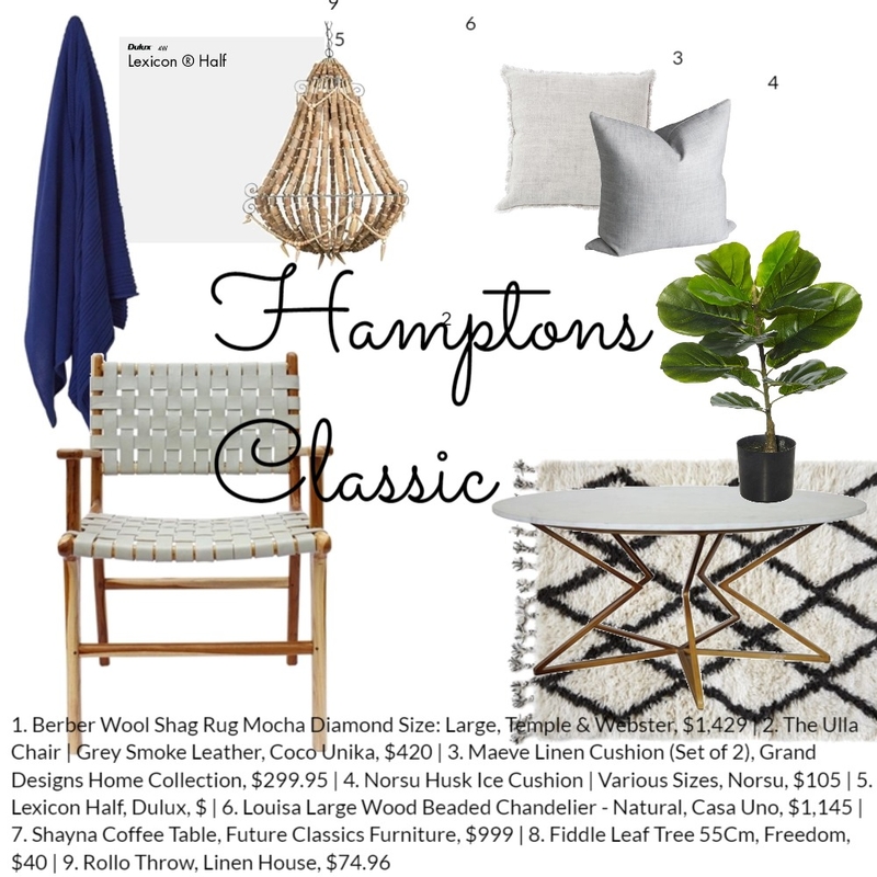 Hamptons Classic Mood Board by Coco Unika on Style Sourcebook