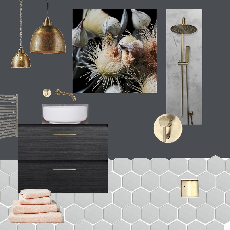Black - Brass Bathroom Mood Board by Just In Place on Style Sourcebook