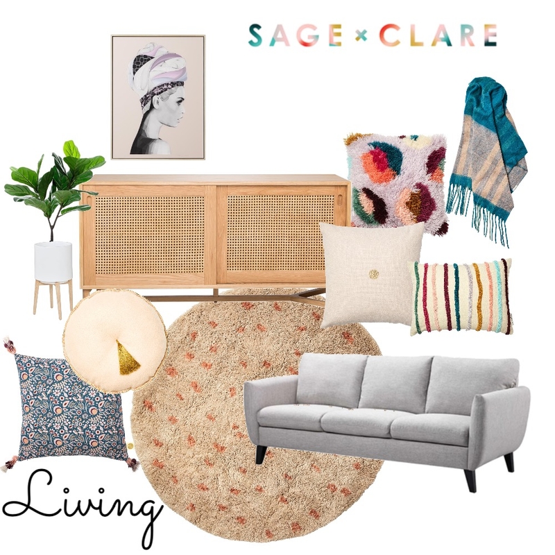 Sage x Clare Living Room Mood Board by TheDesignSpace on Style Sourcebook