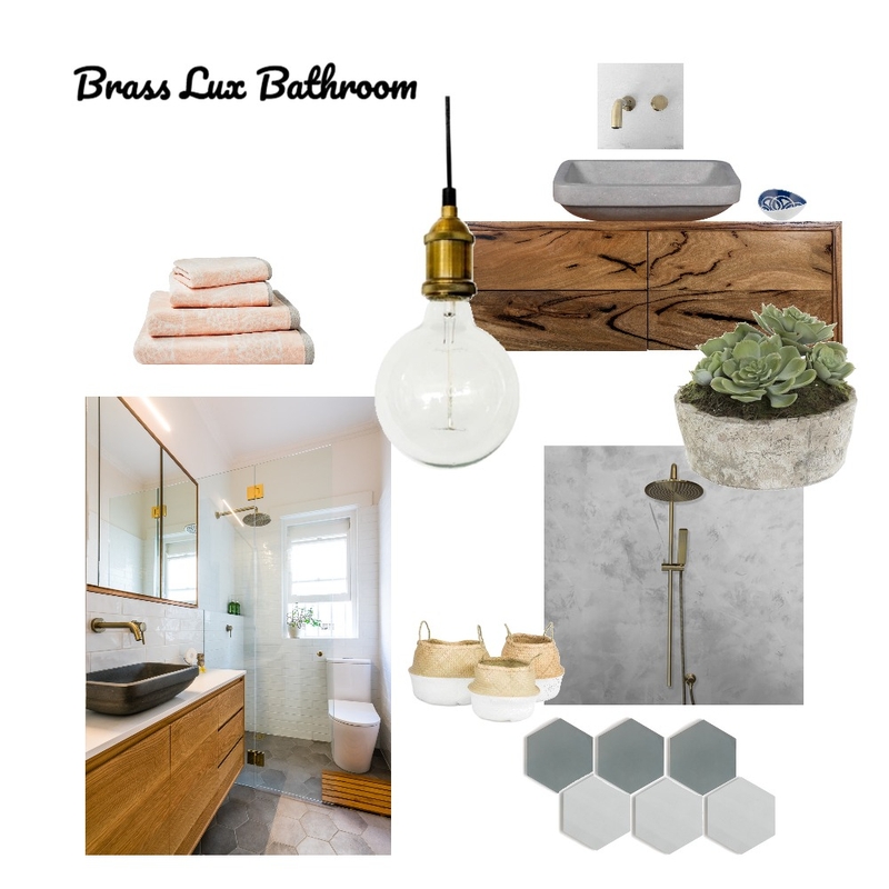 Brass Lux Bathroom Mood Board by Just In Place on Style Sourcebook