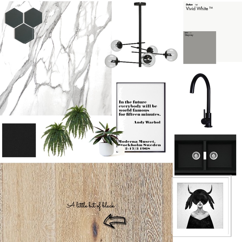 A little black kitchen Mood Board by Third Layer Interiors  on Style Sourcebook