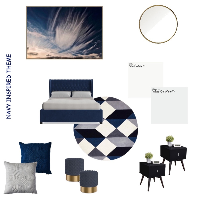 Navy Inspired bedroom theme Mood Board by NicoleVella on Style Sourcebook