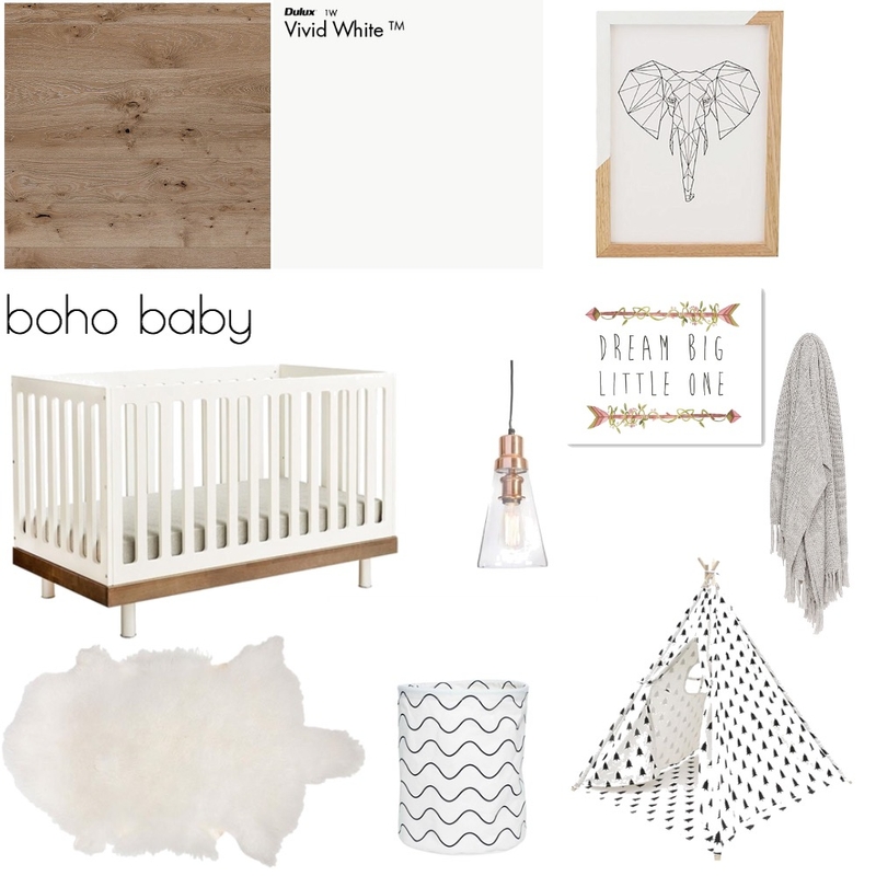 Boho Baby Mood Board by kimberleywatson on Style Sourcebook