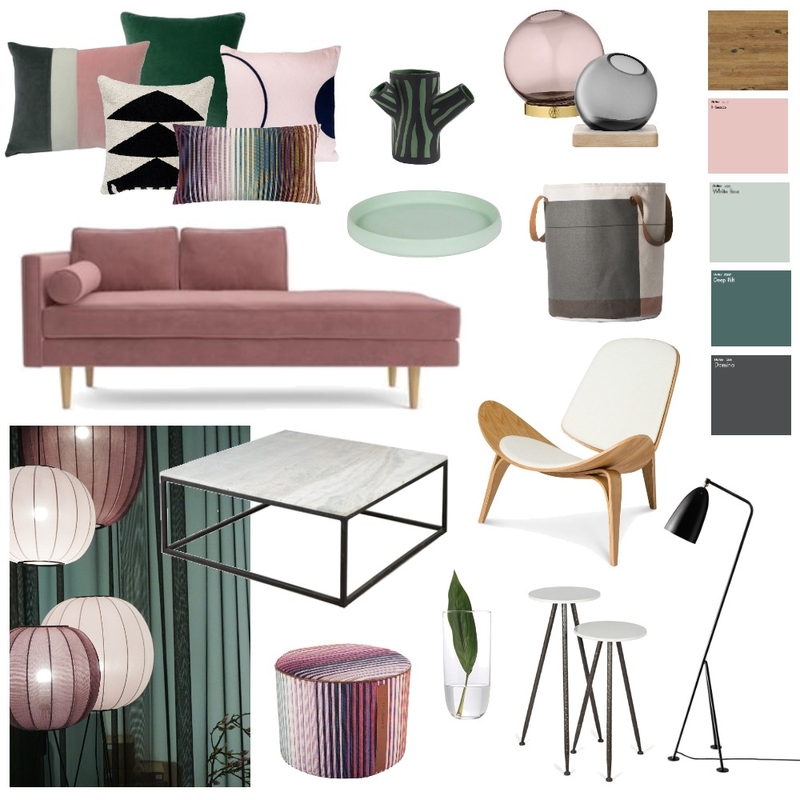 Pink and Green Mood Board by OfriPaz on Style Sourcebook