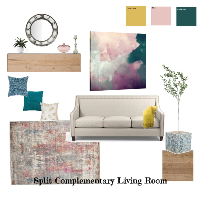 Split complementary Living Mood Board by Chrissysd on Style Sourcebook