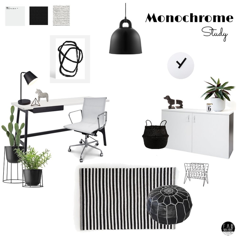 Monochrome Study Mood Board by FabSignature on Style Sourcebook