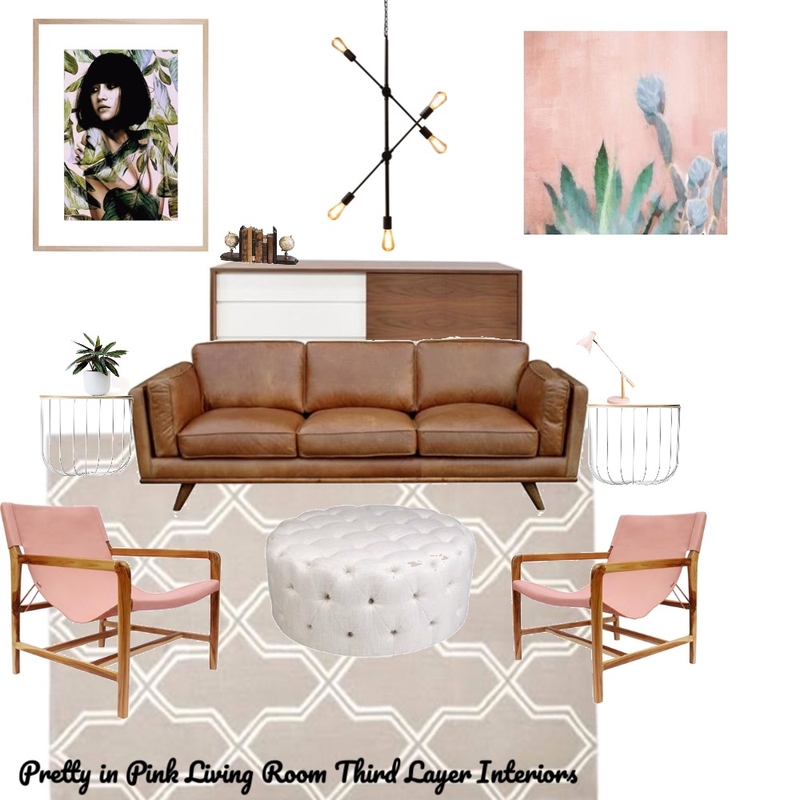 Pretty in Pink Living Room Mood Board by Third Layer Interiors  on Style Sourcebook