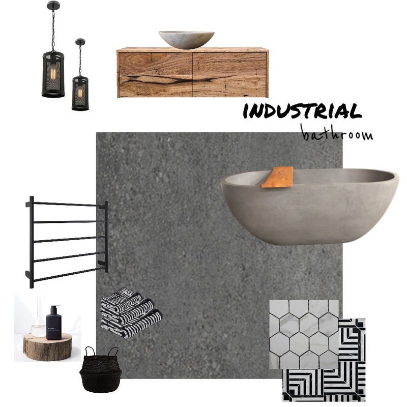 Industrial Bathroom Mood Board by Lannie on Style Sourcebook